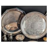 LR - Collection of 11 Silverplate Serving Trays, Bowls, and Tableware