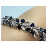 14K White Gold Sapphire and Diamond Bracelet