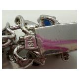 14K White Gold Sapphire and Diamond Bracelet