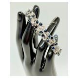 14K White Gold Sapphire and Diamond Bracelet