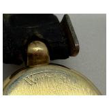 Vintage 14K Lady Elgin Wristwatch with Black Leather Band
