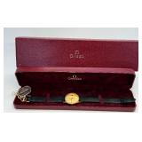 Vintage Omega Seamaster Quartz 14K Gold Watch with Box