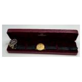 Vintage Omega Seamaster Quartz 14K Gold Watch with Box