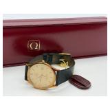 Vintage Omega Seamaster Quartz 14K Gold Watch with Box
