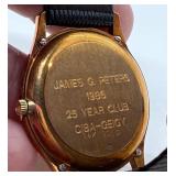 Vintage Omega Seamaster Quartz 14K Gold Watch with Box