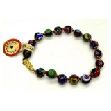 Venetian Glass Bead Bracelet Made in Italy with Original Tags
