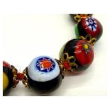 Venetian Glass Bead Bracelet Made in Italy with Original Tags