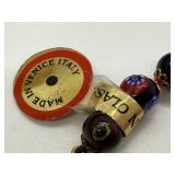 Venetian Glass Bead Bracelet Made in Italy with Original Tags