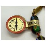 Venetian Glass Bead Bracelet Made in Italy with Original Tags