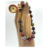 Venetian Glass Bead Bracelet Made in Italy with Original Tags