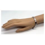 Sterling Silver 7 Inch Link Bracelet with Engraved Detail