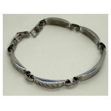 Sterling Silver 7 Inch Link Bracelet with Engraved Detail