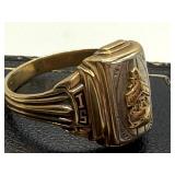 Herff Jones 10K Gold Vintage School Ring Size 12