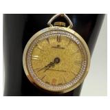 Harvester Pocket Watch with 24 Inch Gold Tone Chain