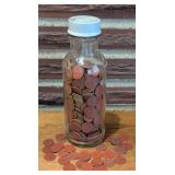 Bottle Full of WWII Red Point Ration Tokens
