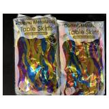 Assorted Party Decorations: Table Skirts, Foil Curtains, Balloons & Banners