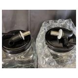 Set of 2 Glass Beverage Dispensers with Stands and Spigots