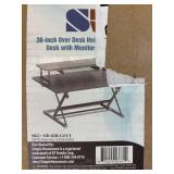 SHW 36-Inch Over Desk Height Adjustable Desk with Monitor Stand