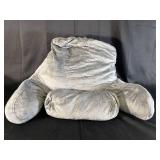 Gray Plush XXL Backrest Pillow with Bolster