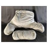 Gray Plush XXL Backrest Pillow with Bolster