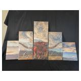 5-Piece Longhorn Canvas Wall Art Set, 60" x 32"