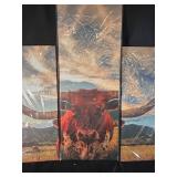 5-Piece Longhorn Canvas Wall Art Set, 60" x 32"