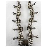 Vintage Navajo Sterling Silver and Turquoise Squash Blossom Necklace