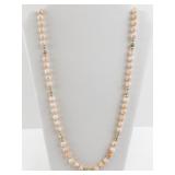 Vintage 30-Inch Coral Bead Necklace with 14k Gold Clasp and Stations ***Reserve $200***
