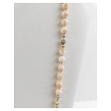 Vintage 30-Inch Coral Bead Necklace with 14k Gold Clasp and Stations ***Reserve $200***