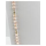 Vintage 30-Inch Coral Bead Necklace with 14k Gold Clasp and Stations ***Reserve $200***
