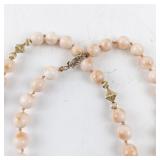 Vintage 30-Inch Coral Bead Necklace with 14k Gold Clasp and Stations ***Reserve $200***