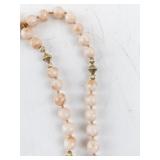 Vintage 30-Inch Coral Bead Necklace with 14k Gold Clasp and Stations ***Reserve $200***