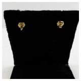 Vintage 14k Yellow Gold and Coral Drop Earrings