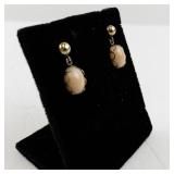 Vintage 14k Yellow Gold and Coral Dangle Earrings