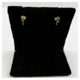 Vintage 14k Yellow Gold and Coral Dangle Earrings