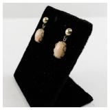 Vintage 14k Yellow Gold and Coral Dangle Earrings