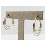 Tri-Color 10k Hoop Earrings.