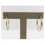 Tri-Color 10k Hoop Earrings.