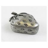 Vintage JJ Strawberry Brooch Pin with Lidded Trinket Box