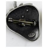 Vintage JJ Strawberry Brooch Pin with Lidded Trinket Box