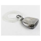 Vintage Sterling Silver and Lucite Baby Rattle