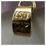 14k Gold and Lavender Jade Elephant Pendant