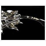 Eisenberg Ice Rhinestone Leaf Brooch with Box
