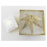 24K Gold Plated Real Leaf Ornament in Gift Box