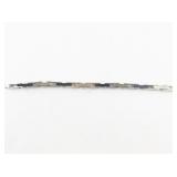 Stainless Steel Greek Key Link Bracelet with Two-Tone Accents
