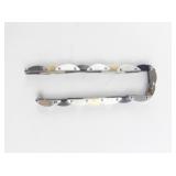 Stainless Steel Greek Key Link Bracelet with Two-Tone Accents
