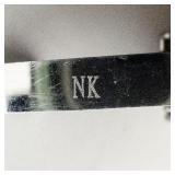 Stainless Steel Greek Key Link Bracelet with Two-Tone Accents