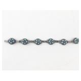 Sterling Silver Mexican Bracelet with Turquoise Stones