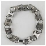 7.5 inch Base Metal Bracelet with Polished Agate Stones