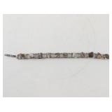 7.5 inch Base Metal Bracelet with Polished Agate Stones